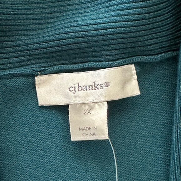 NWT Christopher & Banks Turquoise Fine Knit Cardigan - Picture 3 of 6